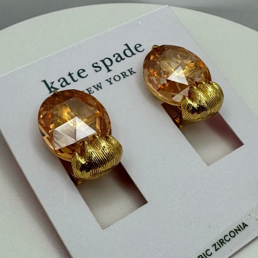 KATE SPADE House Cat Paw Stud Earrings NWT